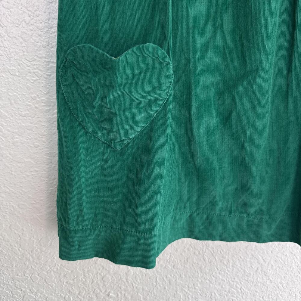 Mini Boden Dress Girls 7-8Y Corduroy Ruffle Sleeve Heart Pockets A-Line Green - Picture 6 of 10